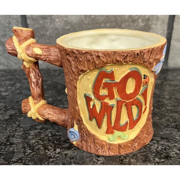 (3) Enesco Moose Creek Crossing 3D Mugs 1995 Go Fishin’, Get Loose, Go Wild - Picture 12 of 14